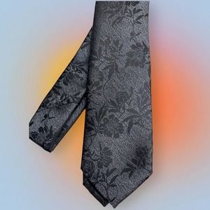 EXPRESS Men’s Black Gray Floral Narrow Tie
